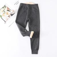 童装男童保暖裤加绒加厚打底裤儿童护膝护腰内穿棉裤秋冬宝宝绒裤 深灰色护膝加绒(中厚款) 110cm适合身高100-110