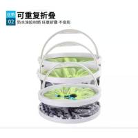 多功能钓鱼桶便携带绳打水桶折叠桶牛津布加厚洗车装鱼桶户外用品_16厘米无防跳网+绳子(颜色随机)