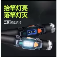 新款二代感应上饵灯夜钓照明饵灯渔具小配件_透明蓝色