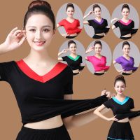 粉丝专享2021广场舞服装新款舞蹈上衣短袖女跳舞衣服中老_运动文胸_M