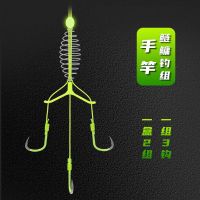 浮钓鲢鳙钓组三叉钓鱼钩绑好套装钓鱼神器鱼钓成品子线弹簧钩_三叉鲢鳙钩手杆款9号