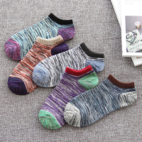 5-10双装袜子男士短袜船袜低帮袜四季短袜男学生中筒袜防_双针工艺经典原色_五双装