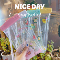 金铂喜漂浮气囊充气手机防水袋触摸屏防水手机袋手机防水套_白色小草莓_只要一个拍这里