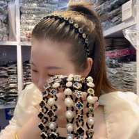 四叶花波浪碎发发箍 _四叶花混白珠款