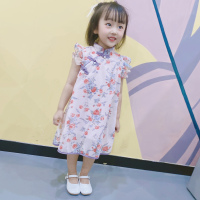 (一诺粉福利专享)粉花珍珠盘扣旗袍_粉旗袍(按身高拍)_130码