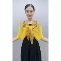 黄色满天星丝巾(尺寸:130*180)_满天星