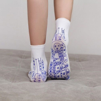 玲姐精选 按摩袜 穴位袜 保健养生袜子 穴位图解袜子 _40-45通码一双装(送棒一支)