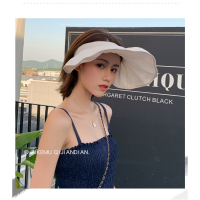 1韩国新款空顶贝壳帽uv防晒遮阳帽凹造型折叠变发箍发夹多用帽子_贝壳帽-黑色