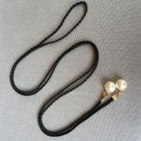 时尚编织腰绳装饰小腰带女连衣裙百搭珍珠皮带连衣裙带_珍珠编织儿童款(1-1.2米)