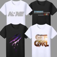 夏季男士新款短袖恤青少年学生潮流半袖体恤男装上衣服打底衫恤_q-炫彩英文黑色_L*