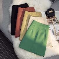 2021夏季高腰防走光半身裙女韩版气质A字包臀裙外穿打底职业_黄色_M