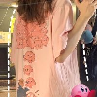 2021夏季新款日系动漫卡通星之比印花宽松圆领学生软妹半袖上衣潮_星之比粉红色_XL(建议125-145斤)