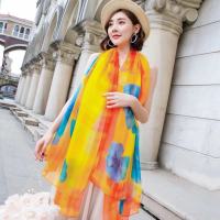 时尚丝巾沙滩巾披肩宽130*长190_大牵牛花款