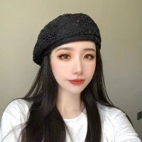 时尚蕾丝贝雷帽女_贝雷帽-白