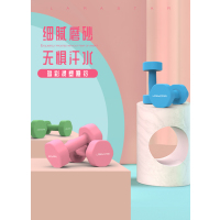 劳拉之星小哑铃健身家用塑形手臂浸塑壶铃六角哑铃男材_粉色光面款双只共2kg单只1kg、