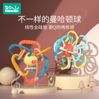 小米如山婴儿曼哈顿球抓握牙胶咬胶带铃铛_线性软硅胶曼哈顿球1个