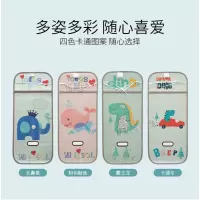 婴儿推车凉席卡通竹+冰丝双面席儿童伞车竹丝坐垫_粉色独角兽竹+冰丝_33*75
