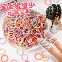 儿童小皮筋拇指发圈宝宝头绳不伤发小号弹性好婴儿扎小揪揪发饰女_马卡龙色拇指圈50根送收纳袋