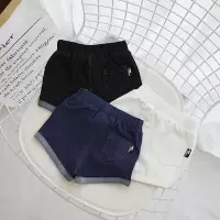 萱萱妈婴童屋男女童牛仔短裤夏季薄款弹力百搭时尚_黑色偏小一码_110
