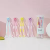 海巢多功能刮舌苔牙刷软毛 软胶刮舌器_硅胶彩