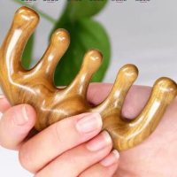 粉丝福利绿檀经络按摩梳_绿檀木按摩梳