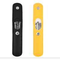 精选不锈钢耳勺套装 螺旋耳挖清洁耳道污垢掏耳器_黄色皮套包装