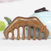 绿檀按摩梳头部梳加厚头疗梳子整木梳通乳宽齿檀木梳_加厚绿檀平背梳