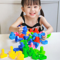 晨南母婴宝宝拧螺丝玩具1-2-3周岁儿童益智塑料形状配对_16对螺丝积木袋装