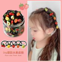 儿童头绳不伤发可爱女童扎头发橡皮筋小号弹性好宝宝发圈公主头饰_混装卡通粉色20根袋装_(送拉发针)
