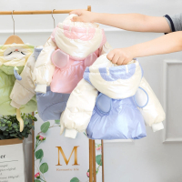 FC儿童羽绒服免洗男女童短款冬季连帽中小童宝宝保暖外套MH0787_蓝色_90码(建议身高80-85cm)