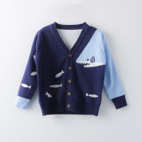 秋冬新品儿童线衣开衫男童装V领百搭婴幼儿保暖内搭宝宝毛衣潮_黄色_120cm