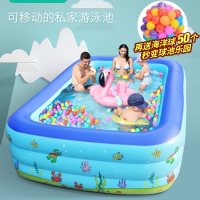 儿童充气加厚游泳池家用大号户外大人泳池小孩婴儿宝宝家庭洗澡池_1.1米2层长方普通高40cm（无礼包）