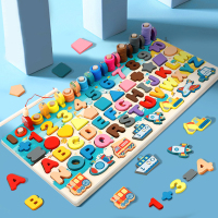 婴儿童玩具益智力开发数字拼图积木男孩女孩4宝宝1一2周岁半3早教_体验款二合一对数板