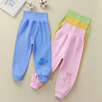 儿童德绒发热高腰裤单层高腰护肚加绒常规男童内穿宝宝棉护膝秋裤_德绒高腰裤-绿色_73