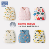 懿琪宝宝羽绒马甲秋冬马甲加厚保暖坎肩B94E03MJ001_蓝色橘子_73cm