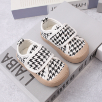 秋季新品女小童帆布鞋1-2岁男宝宝休闲板鞋防滑包头幼儿学步鞋_棕色_17码内长13cm