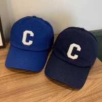 韩版日系小众字母C鸭舌帽女简约休闲软顶遮阳棒球帽情侣街头百搭_黑色_可调节