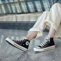 街拍ins情侣帆布鞋男高帮韩版学生潮鞋1970s百搭平底复古_低帮红色_44-男款