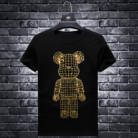 9030情侣装烫钻短袖T恤 欧货潮牌重工艺_卫衣红色_L(115-140斤)