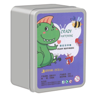 铁盒装疯狂对对碰专注力训练玩具动物卡片子互动儿童益智卡_铁盒水果