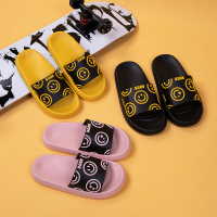 新款Asongmake黑面笑脸子拖鞋_黄色_40-41