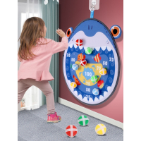 飞镖粘粘球儿童玩具投掷抛接黏黏球户外室内吸盘球子互动小玩具_B款橙色棒球(10粘球)