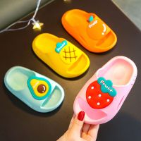 宝宝拖鞋女家用浴室防滑软底可爱小孩拖鞋夏厚底凉拖_粉色草莓_23-24码内长16cm适合脚长15cm