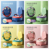 小壮同款_青蛙儿童马桶坐便器男孩女宝宝小孩婴儿幼儿大号_经典款普通硬垫1-4岁_(琉璃蓝 ) 送刷子