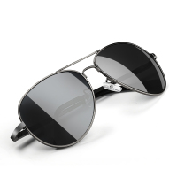 墨镜男偏光司机镜复古蛤蟆镜钓鱼眼睛开车驾驶镜太阳镜男眼镜男士_弹簧腿#枪色框墨绿片强化偏光高清