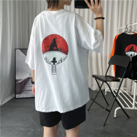 火影忍者短袖t恤男韩版宽松潮流上衣学生百搭半袖宇智波鼬神衣服00__纯白_优质版_L_100-120斤