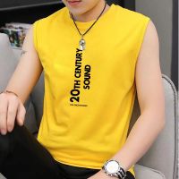 背心男士夏季男装无袖T恤bf潮流休闲宽松潮牌外穿ins个性坎_纯色背心(白色)_3XL