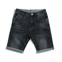 2021男士牛仔夏季薄款中裤时尚弹力短裤 #C2131_黑色 C2131_29