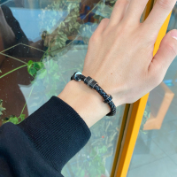 男士手环潮流简约皮质手链男生配饰手镯情侣饰品_图片款_18cm