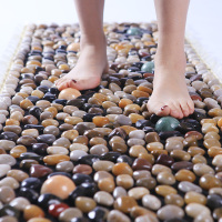 鹅卵石足底按摩垫庭院石子路垫脚底走毯穴位踩脚垫指压板家用_40*40CM白色叉叉